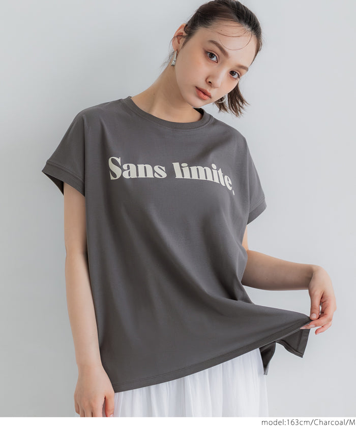 French sleeve loose fit LOGO T-shirt