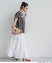 French sleeve loose fit LOGO T-shirt