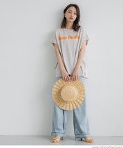 French sleeve loose fit LOGO T-shirt