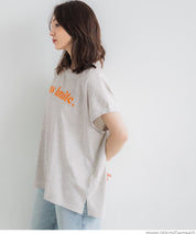 French sleeve loose fit LOGO T-shirt