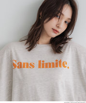 French sleeve loose fit LOGO T-shirt