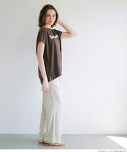 French sleeve loose fit LOGO T-shirt