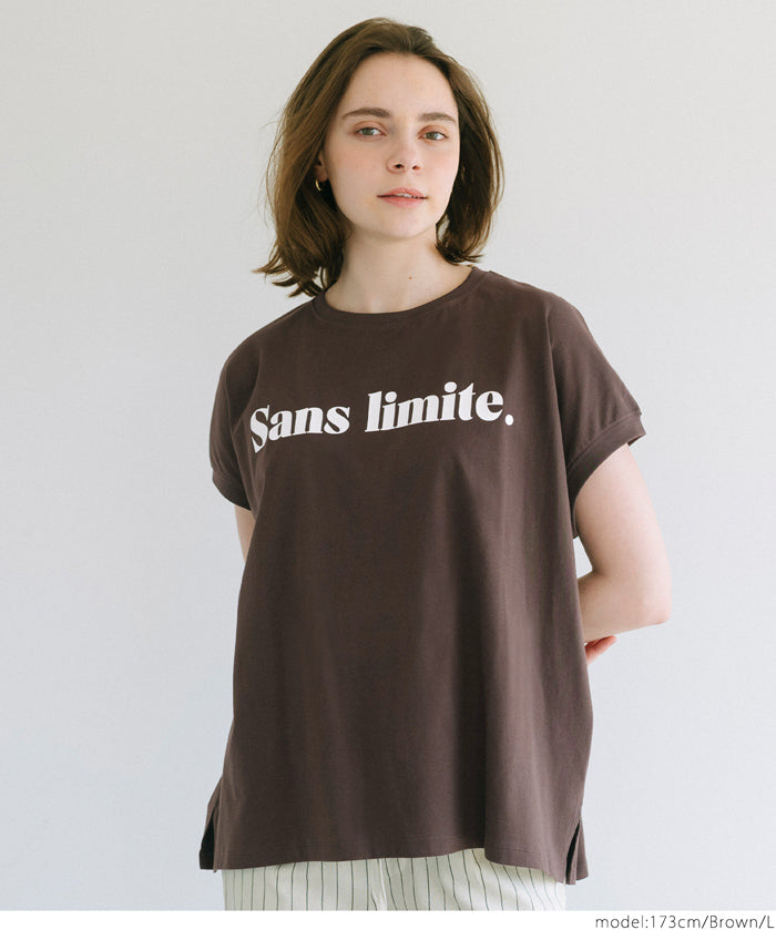 French sleeve loose fit LOGO T-shirt