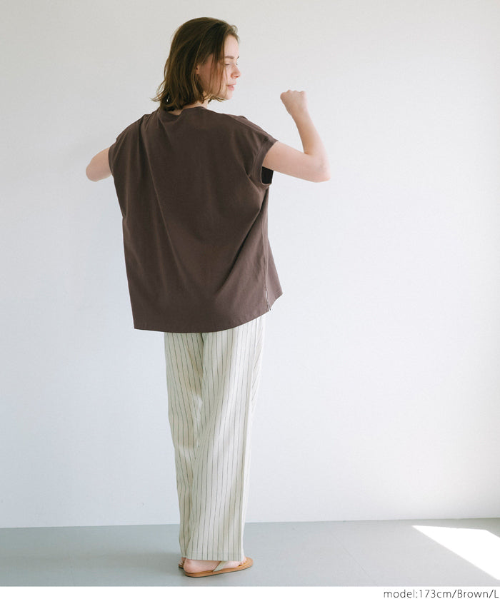 French sleeve loose fit LOGO T-shirt