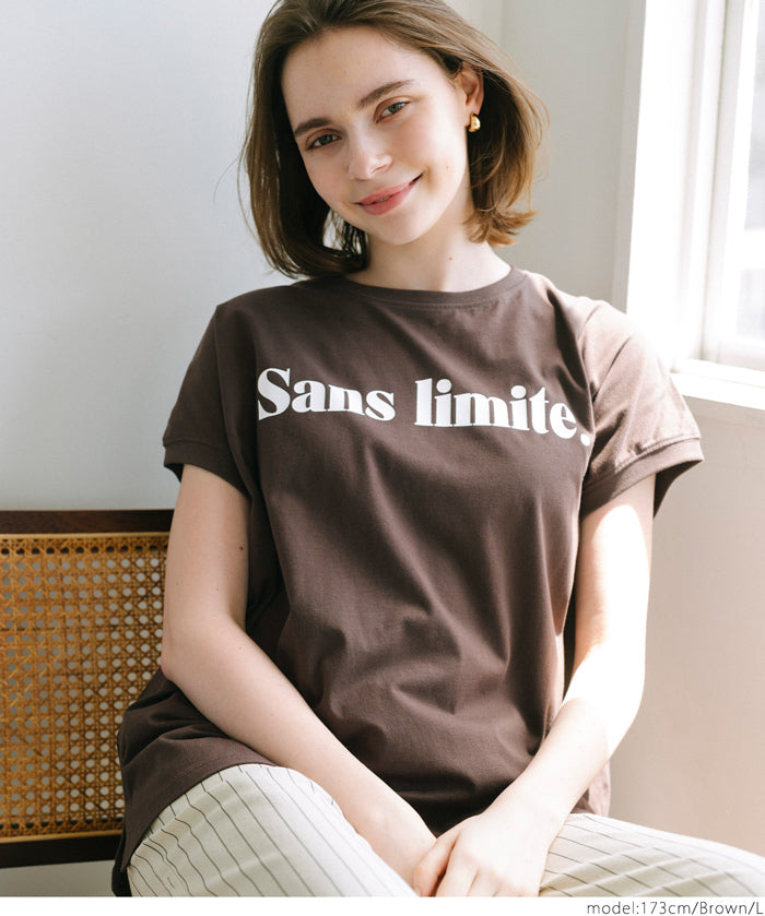 French sleeve loose fit LOGO T-shirt