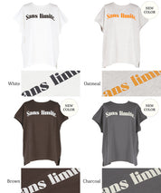 French sleeve loose fit LOGO T-shirt