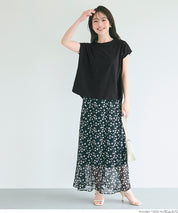 Classic French sleeve solid color short-sleeved T-shirt