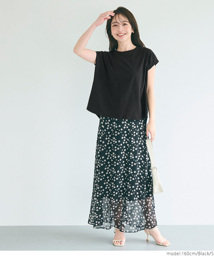 Classic French sleeve solid color short-sleeved T-shirt