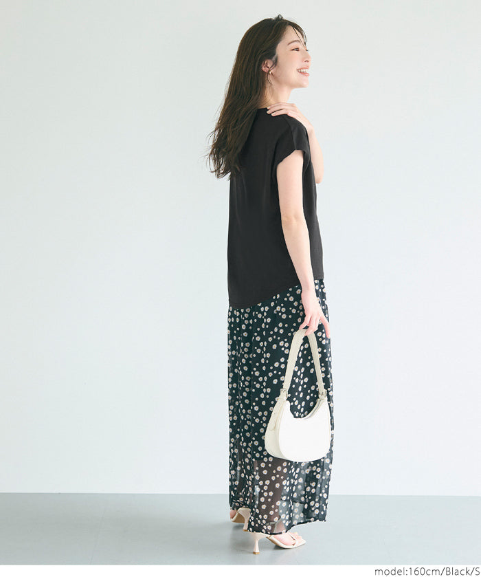 Classic French sleeve solid color short-sleeved T-shirt