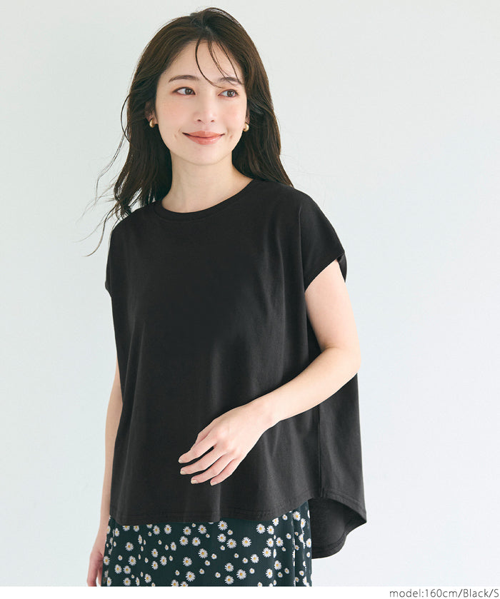 Classic French sleeve solid color short-sleeved T-shirt