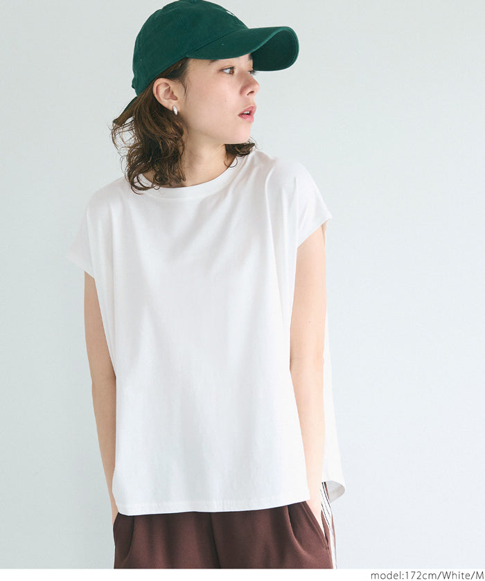 Classic French sleeve solid color short-sleeved T-shirt