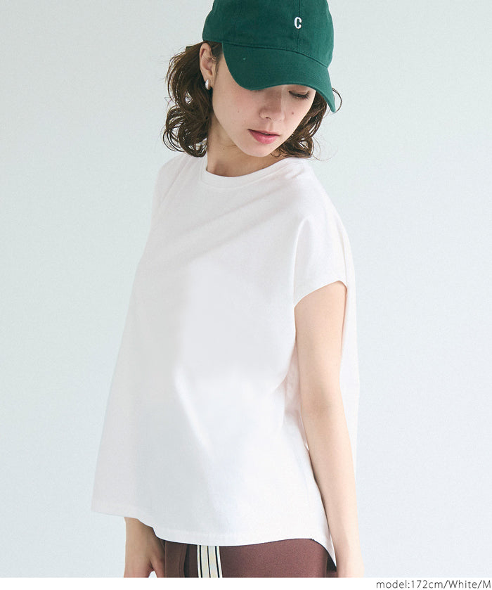 Classic French sleeve solid color short-sleeved T-shirt