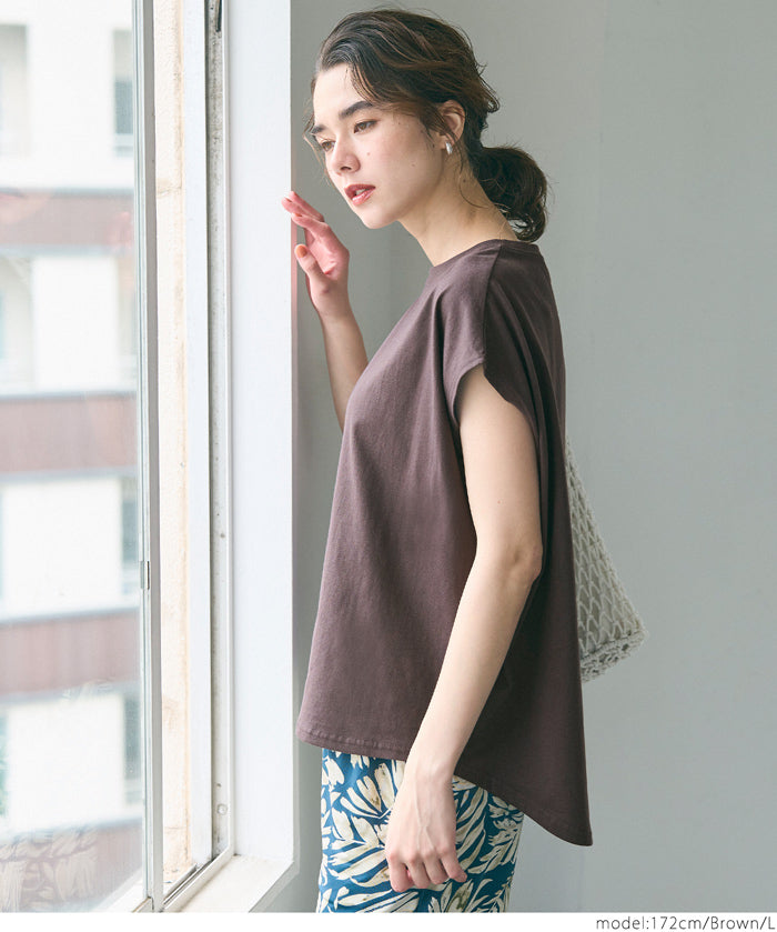 Classic French sleeve solid color short-sleeved T-shirt