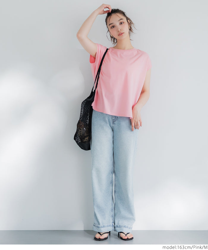 Classic French sleeve solid color short-sleeved T-shirt