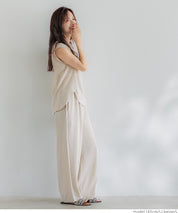 Satin-finish drawstring wide-leg pants