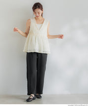 Satin-finish drawstring wide-leg pants