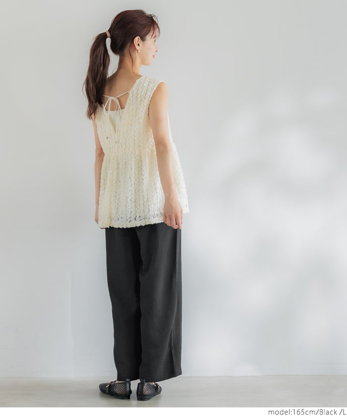 Satin-finish drawstring wide-leg pants