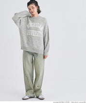 Melange knit assorted logo top