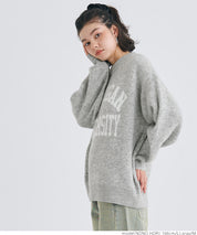 Melange knit assorted logo top