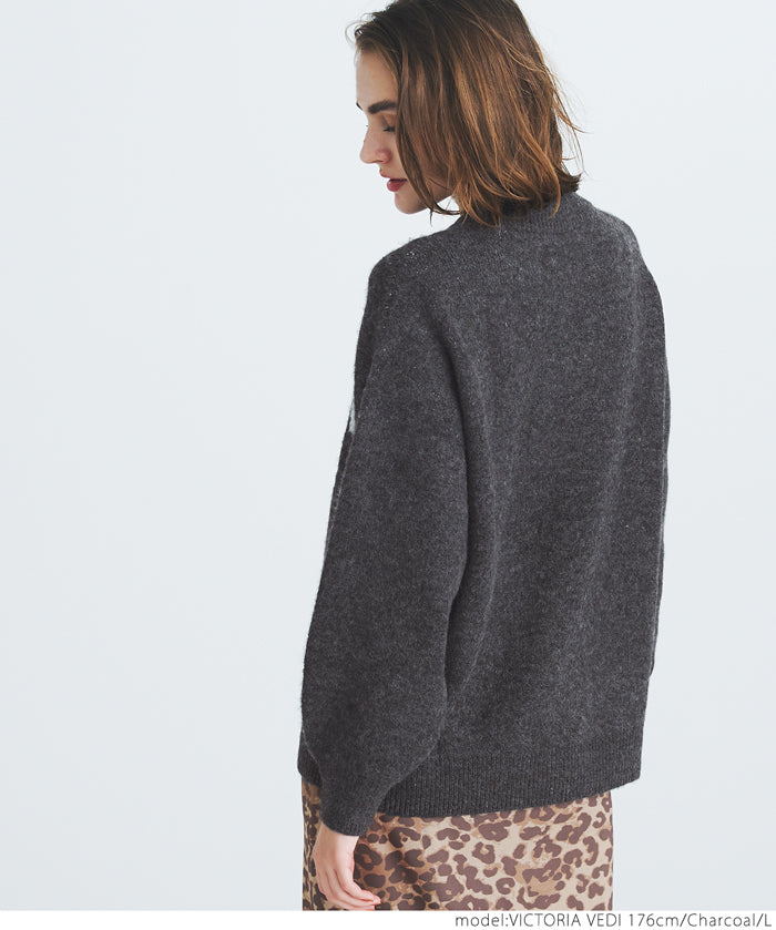 Melange knit assorted logo top