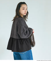 假兩件日系長袖毛衣娃娃上衣