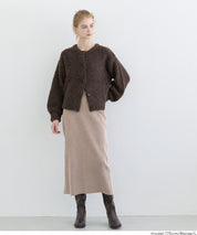 Milan rib back slit pencil skirt