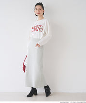 Milan rib back slit pencil skirt