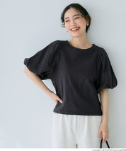Japanese style bubble short-sleeved top