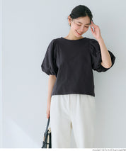 Japanese style bubble short-sleeved top