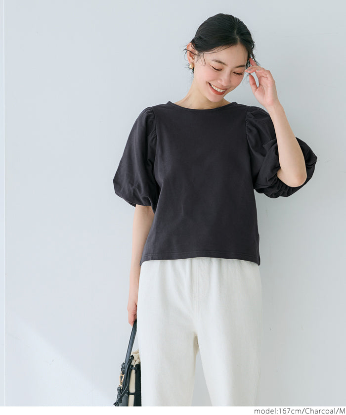 Japanese style bubble short-sleeved top