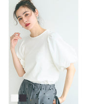 Japanese style bubble short-sleeved top