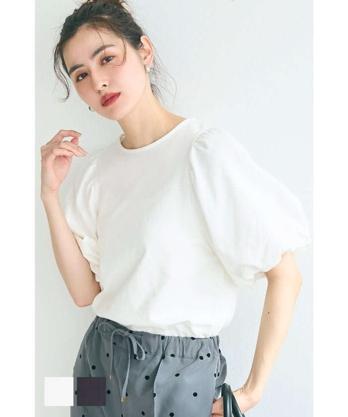 Japanese style bubble short-sleeved top