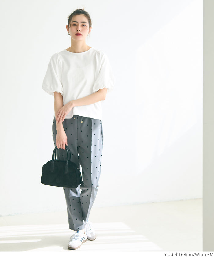 Japanese style bubble short-sleeved top