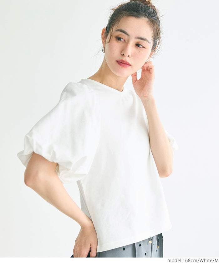 Japanese style bubble short-sleeved top