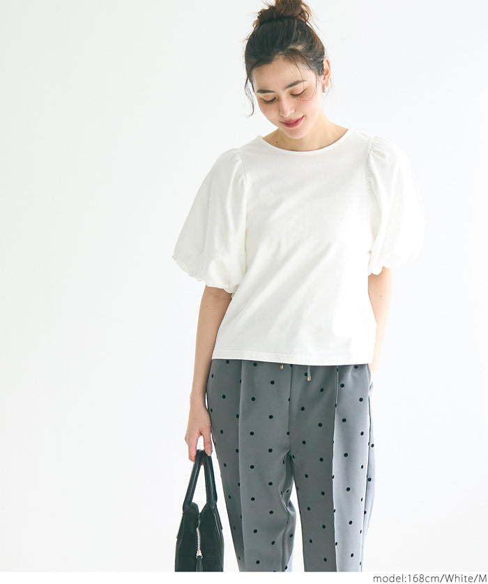 Japanese style bubble short-sleeved top