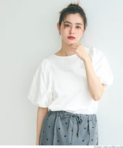 Japanese style bubble short-sleeved top