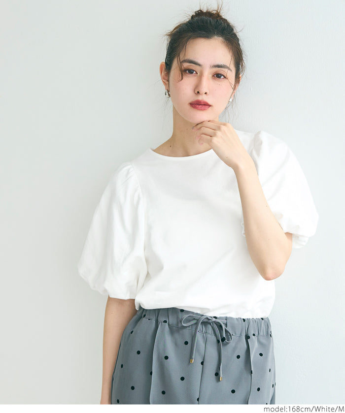 Japanese style bubble short-sleeved top