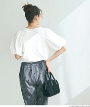 Japanese style bubble short-sleeved top