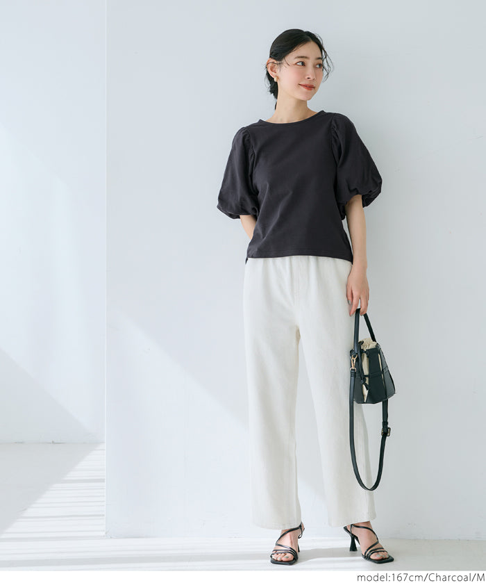 Japanese style bubble short-sleeved top