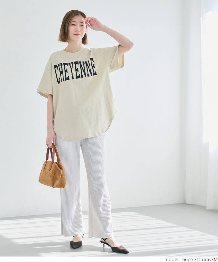 Self-cut georgette ribbed pants with pockets