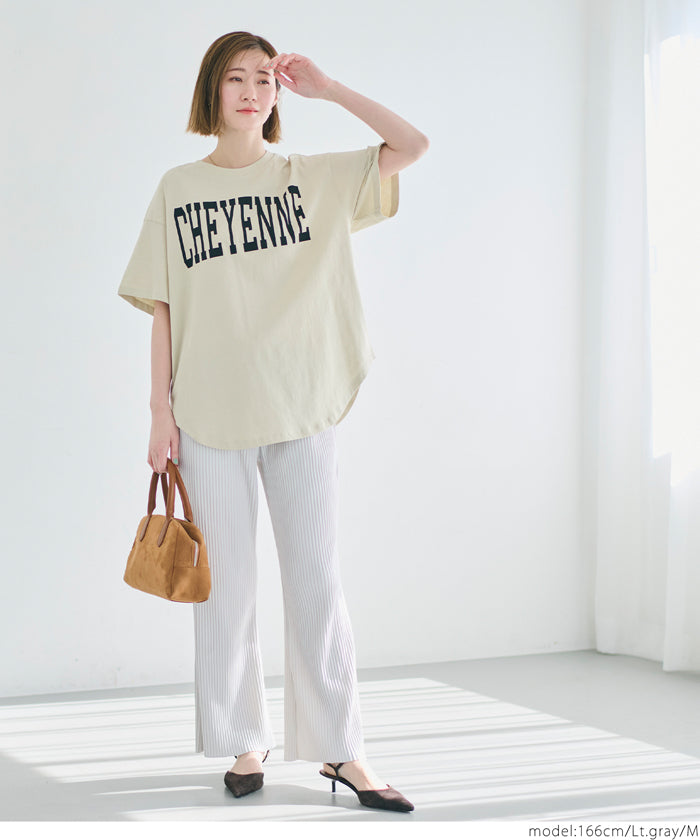 Self-cut georgette ribbed pants with pockets