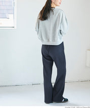 Self-cut georgette ribbed pants with pockets