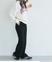 Self-cut georgette ribbed pants with pockets