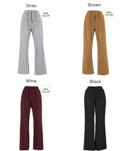 Self-cut georgette ribbed pants with pockets