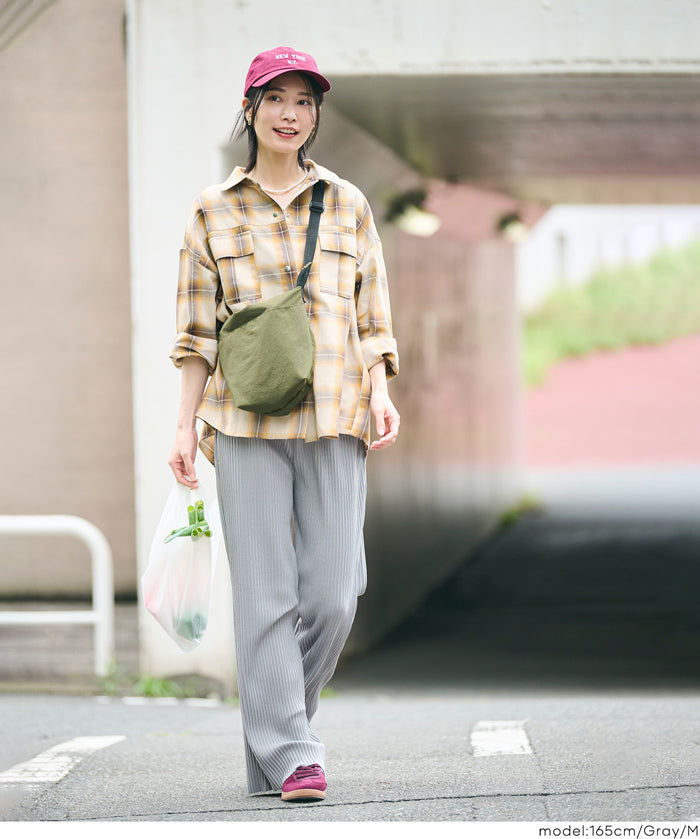 Self-cut georgette ribbed pants with pockets