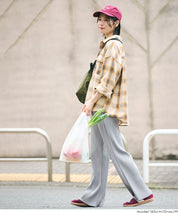 Self-cut georgette ribbed pants with pockets