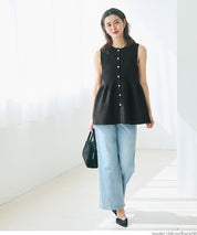 Temperament Pearl Lotus Leaf Hem Sleeveless Knitted Vest