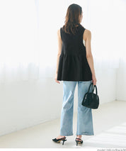 Temperament Pearl Lotus Leaf Hem Sleeveless Knitted Vest