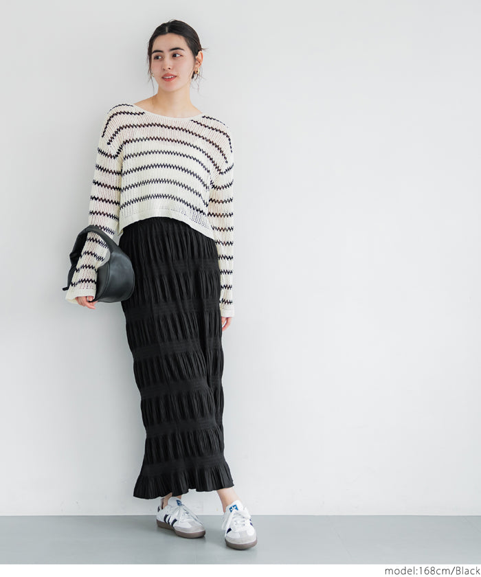 I-line pleated skirt