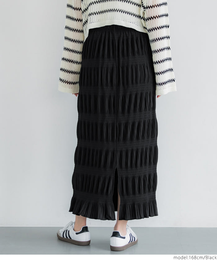 I-line pleated skirt